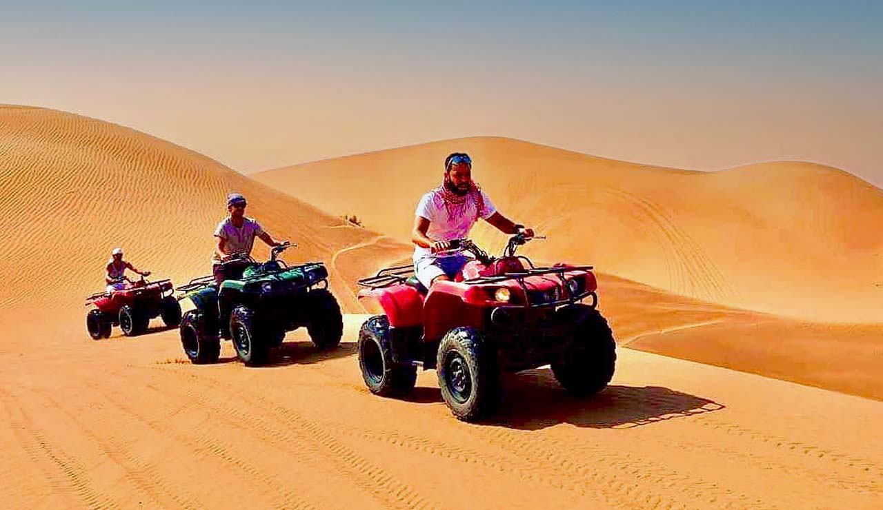 Quad bike in open desert